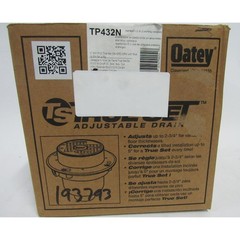 Oatey True Set Adjustable PVC In Floor Drain TP432N 4″ w/5″ Round NI BR STR RG