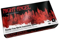 Adenna NGL225 Night Angel 4 Mil Nitrile PF Exam Glove, Black – 100 Count