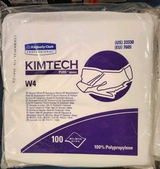 Kimberly Clark KIMTECH 33390 Pure W4 Dry Wipers 12″X12″ Pack of 100 Wipers New