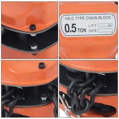 1/2 Ton Chain Hoist – 1100lbs Capacity 10FT G80 Manual Hand Chain Block