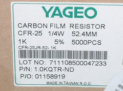 10 NEW 1K CARBON FILM CF 1 KILO OHM 1/4 W .25 W WATT 5% RESISTOR CFR-25JB-1K0