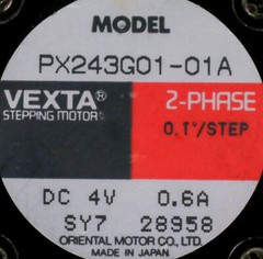 12868 VEXTA 2-PHASE STEPPING MOTOR, 0.1°/STEP, 4VDC, 0.6A PX243G01-01A