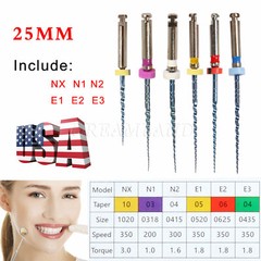 1-10packs Dental NiTi Files Rotary Engine File 25mm for Endodontic Motor