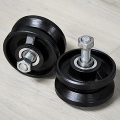 3 Inch V-Groove Gate Wheels Cast Iron Steel With Weldable Box – 1 Pc Set