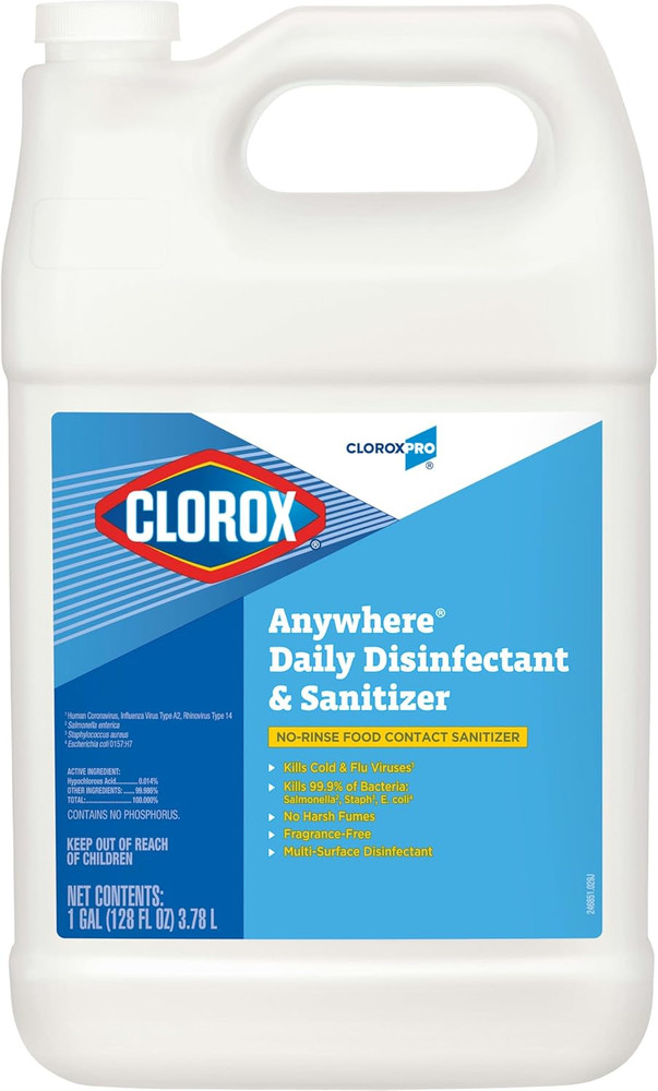 Anywhere Daily Disinfectant and Sanitizer, No-Rinse Food Contact Sanitizer, Refi