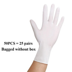 White Nitrile Disposable Gloves Powder & Latex Free Gloves for Kitchen Cooking H