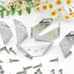 Quacc 6 PCS Stainless Steel Furniture Corner Connectors, Corner Braces with S…