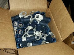 QTY-50 321677 AMP BRAND 1/0 1/2″ HOLE TIN PLATED COPPER LUGS 50 PC LOT