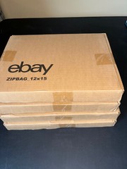 200 Ebay Branded Frosted Zipper Clothing Bags 12″ x 15″ – Black Logo