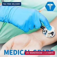Medguy Medical Blue Nitrile Disposable Exam Gloves, 4.5 Mil 100 Pcs Powder-Free