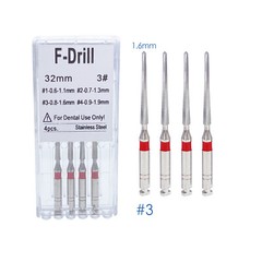4/pk Dental Endodontic Endo Root Canal Fiber Post Drills 1.1mm 1.3mm 1.6mm 1.9mm