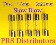 Fuse 1A 250V 5X20mm SLOW BLOW Glass Fuse 1 Amp 250 Volt 5 pieces USA SELLER