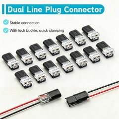 50PCS Double Wire Plug In Connector Locking Buckle Quick Clamp Block