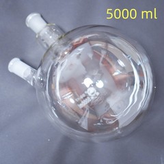 Lab glass round bottom boiling flask 2-neck 24/40 joints 5000 ml 2000 ml 24/40