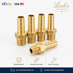 5 Pack Brass Hose Barb to Male Adapter, 4Mm Barb X M5X0.8Mm Male for Industrial