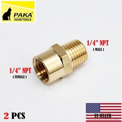 2 x BRASS NPT Extension , Equal 1/4 Male NPT x 1/4 Female NPT