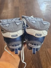 NEW Skechers WOMEN Blue Silver Leather Work Construction Safety Toe Shoes Sz 9.5