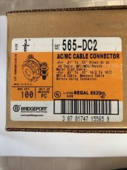 Bridgeport 3/8″ Diecast Zinc 2 Screw Connector AC/MC 565-DC2 Lot of 58