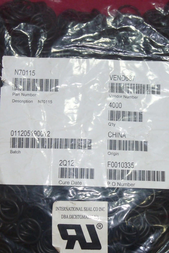 4000 PIECES,INTERNATIONALSEALS N70115- 115 NBR 70 O-RING – 0.674″ IDX0.103″ CS