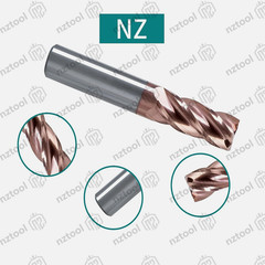 1/8″ 4 Flute TiSiN Coated Carbide End Mill for Aluminum, Steel, Plastic