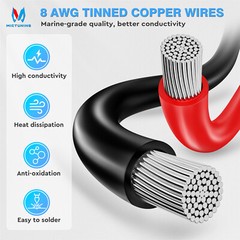 MICTUNING Trolling Motor Plug and Receptacle 12-24V 8 AWG Socket for Marine Boat