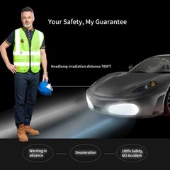 Safety Vest with High Visibility Reflective Stripes 5 Pockets 2 Colors Security