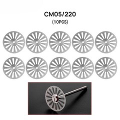 10 Pcs Dental Diamond Disc Wheel Teeth Cutting Polishing Discs/Mandrel 19/22 mm