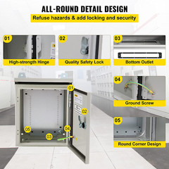 Electrical Enclosure, 12” X 10” X 6”, UL Certified NEMA 4 Outdoor Enclosure,