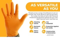 S&G Orange Diamond Nitrile Gloves Powder Latex Free 8 Mil 100pcs M/L/XL