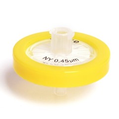 Nylon Syringe Filter 0.45μm Pore Size 25mm Diameter No Sterile Hydrophilic