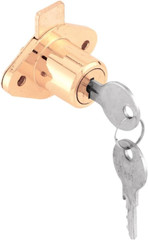 U 9947 Diecast Drawer and Cabinet Lock, Fits 7/8 Inch Max Panel Thickness, Brass
