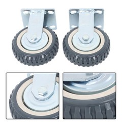 4 Pcs 6″ Heavy Duty Swivel Caster Wheels 2 Straight Wheels, 2 With Safety Brake