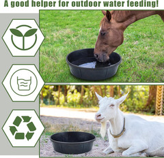 5 Pcs Rubber Feed Pan 12 Quart/ 3 Gallon Utility Horse Feed Bucket Rubber Bowl C