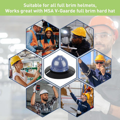 Hard Hat Sun Shade Visor Full Brim Neck Shield Fit for MSA V-Gard 4 Clips Sticke