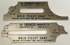 Fibre-Metal Products Weld Fillet Gauge 7 Pc Set Vintage Inspection Tool w/ Paper