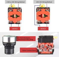 22mm IP67 Waterproof Emergency Stop Push Button Switch 2NC DP Style: LA36-02ZS