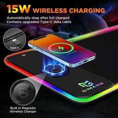 Gimars RGB Gaming Mouse 11.8L x 31.5W inches, Black-RGB+Wireles Charging