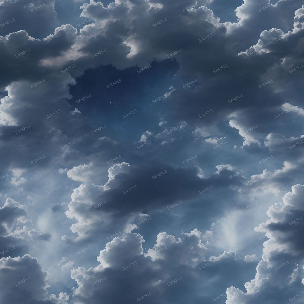 Clouds in a Moonlit Night Sky – 16″ x 48″ Hydrographic Film Hydro Dipping