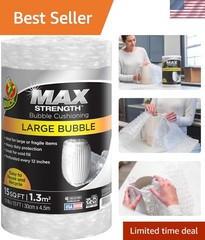 Heavy Duty 15 FT Bubble Cushioning Roll – Perforated Every 12 IN for Easy Use