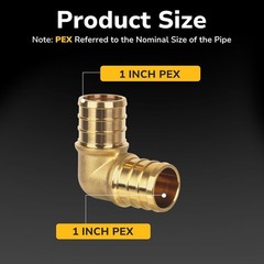 10 Pack 1″ PEX 90 Degree Elbow Brass Crimp Fittings NSF UPC Certified US