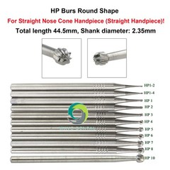 Wave Dental Carbide Bur Round HP 1 2 3 4 5 6 8 10 44.5mm Long Straight Low Speed