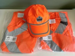 NEW Orange Safety Vests & Baseball Cap Hat – Orr Safety – Medium Large M/L