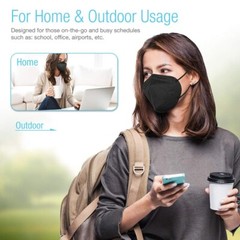 SUNCOO Protective KN95 Face Mask – 20 Pack, 5 Layers Cup Dust Filter – Black