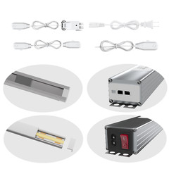 Gondola Shelving Lighting kit includes power supply all accessories 8-pack 3Ft