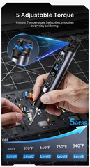 FNIRSI HS-03 Cordless Soldering Iron USB-C Rechargeable 2600mAh 5 Temp Setting