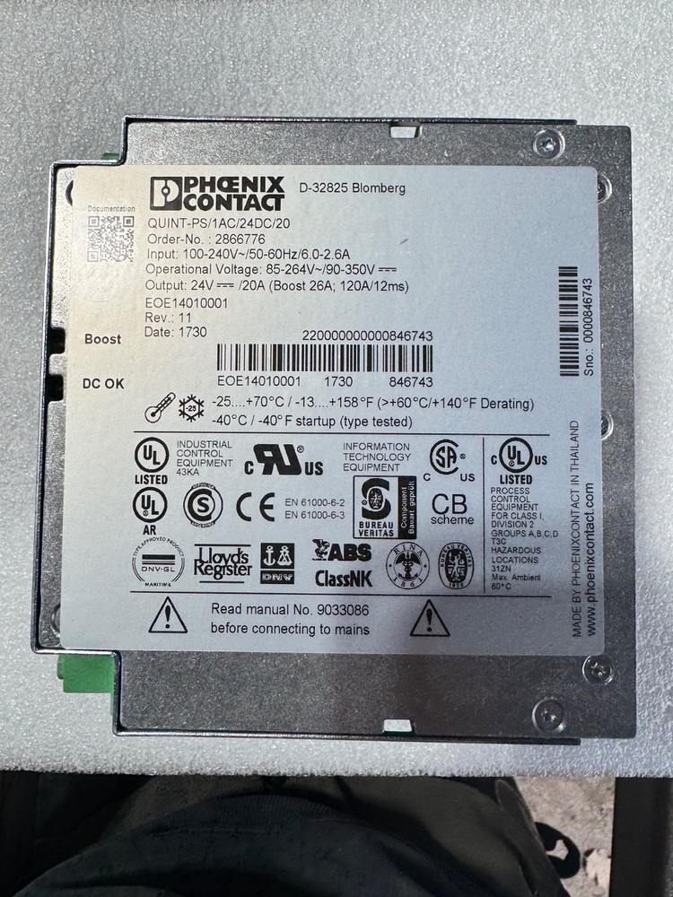 Used Phoenix Contact QUINT-PS/1AC/24DC/20 Power Supply Unit
