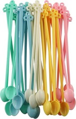 60PCS Candy Color Plastic Mini Coffee Tea Beverage Blender Plastic Disposable
