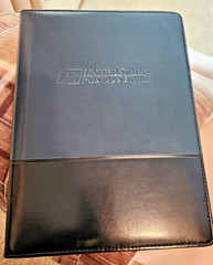 UNITED STATES POSTAL SERVICE USPS TWO TONED LEATHER PORTFOLIO BINDER FOLDER