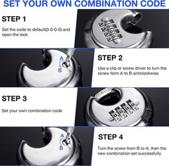 10 Packs 4 Digit Combination Locks Stainless Steel Disc Lock Combo Padlock