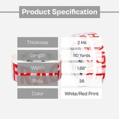 Fragile Marking Packing Tape Handle w/ Care – 36 Rolls 2″ x 110 Yards (330′)